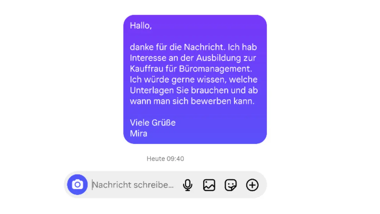 Beispielantwort an ein Unternehmen auf Social Media