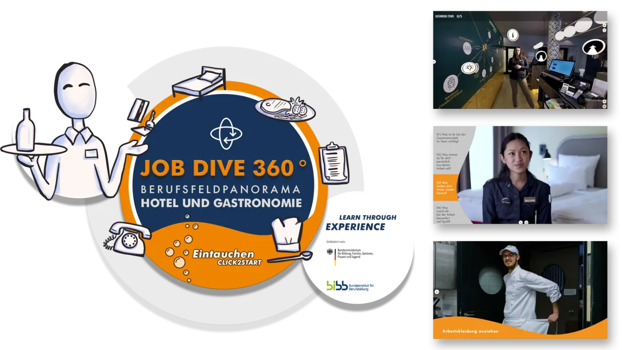 Startseite des Berufsfeldpanoramas Hotel und Gastronomie