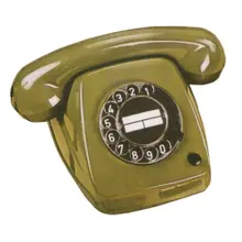 Grünes Telefon mit Wählscheibe