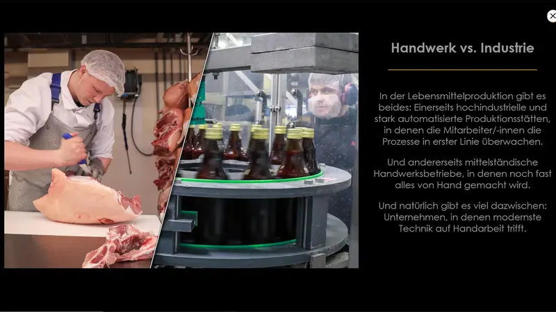 Lebensmittelproduktion: Handwerk vs. Industrie