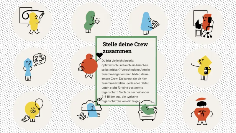 Einzelne Mitglieder der Inneren Crew, die zusammengestellt werden sollen