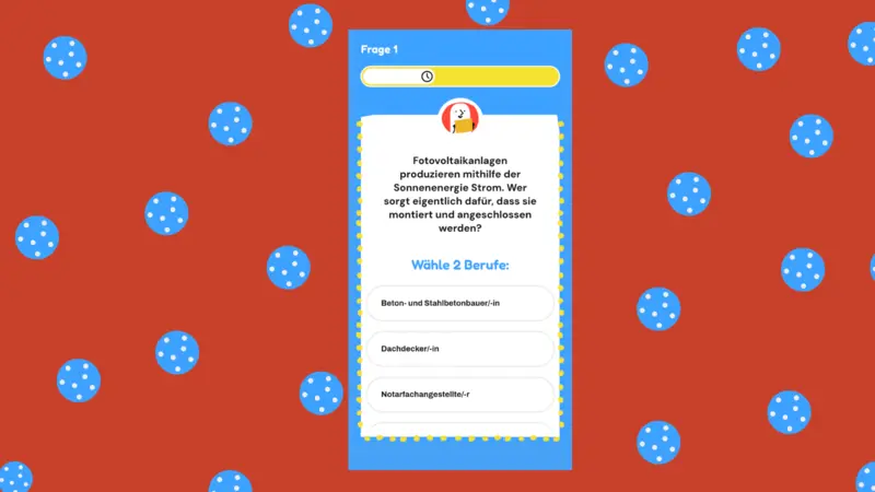 Handyscreen mit Quizfrage