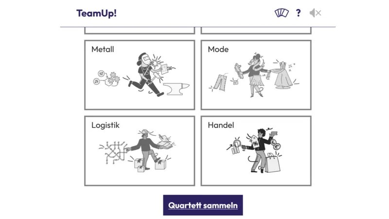 teamUp: Screenshot Ingame - Übersicht aller Quartette